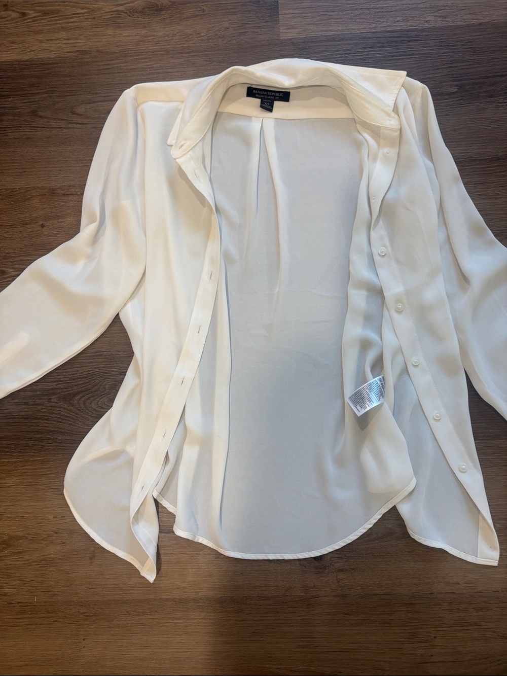 Banana Republic Ivory Button-Down Silk-Blend Shirt